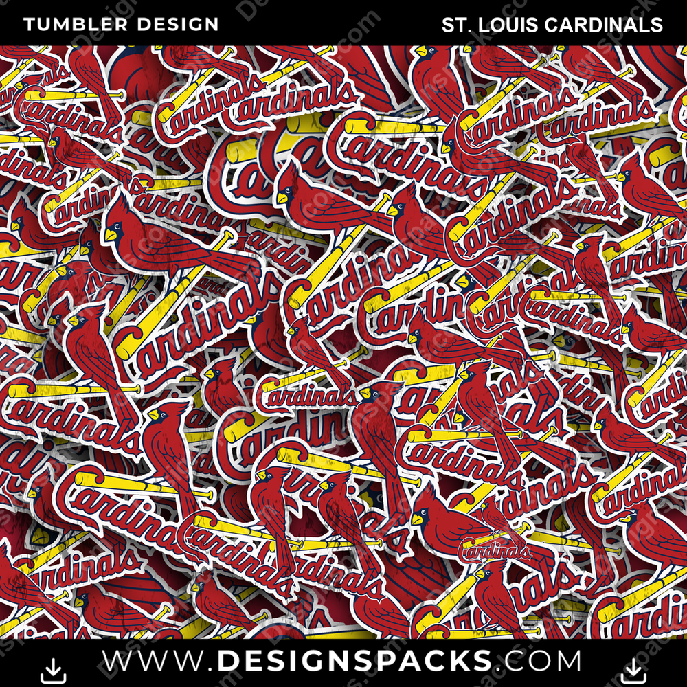 Baseball Logo BG St. Louis Cardinals MLB Baseball Tumbler Digital Wrap Design Download