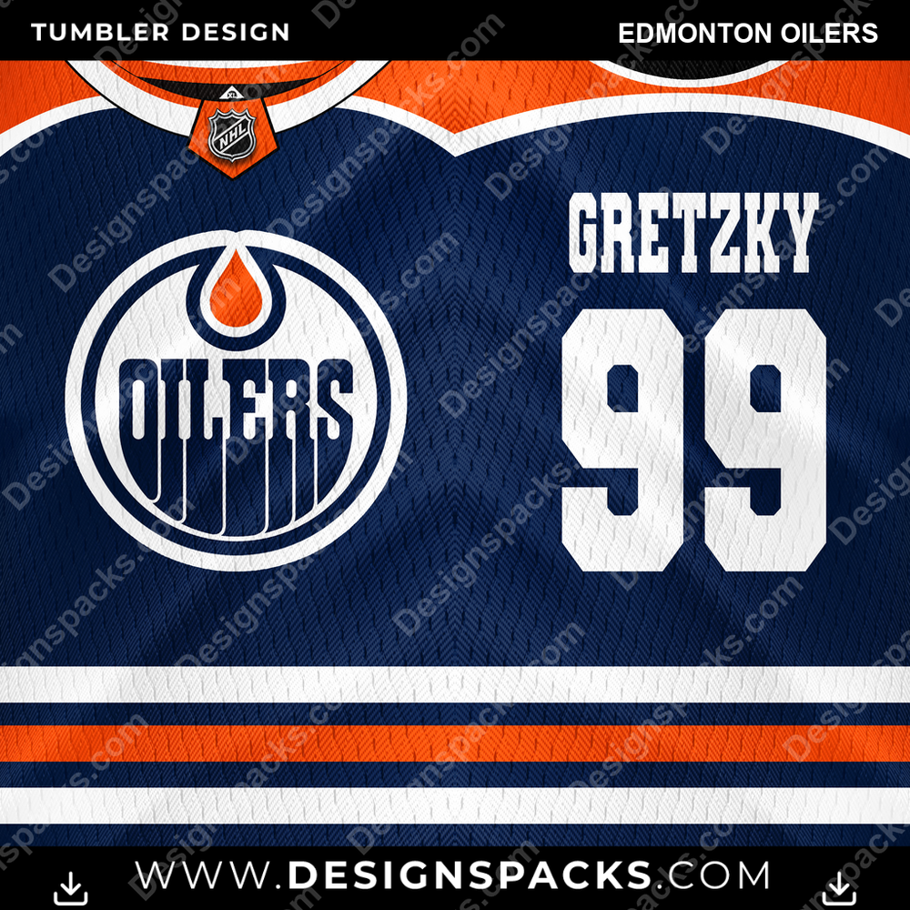 Hockey Jersey Edmonton Oilers NHL Hockey Tumbler Digital Wrap Design Download