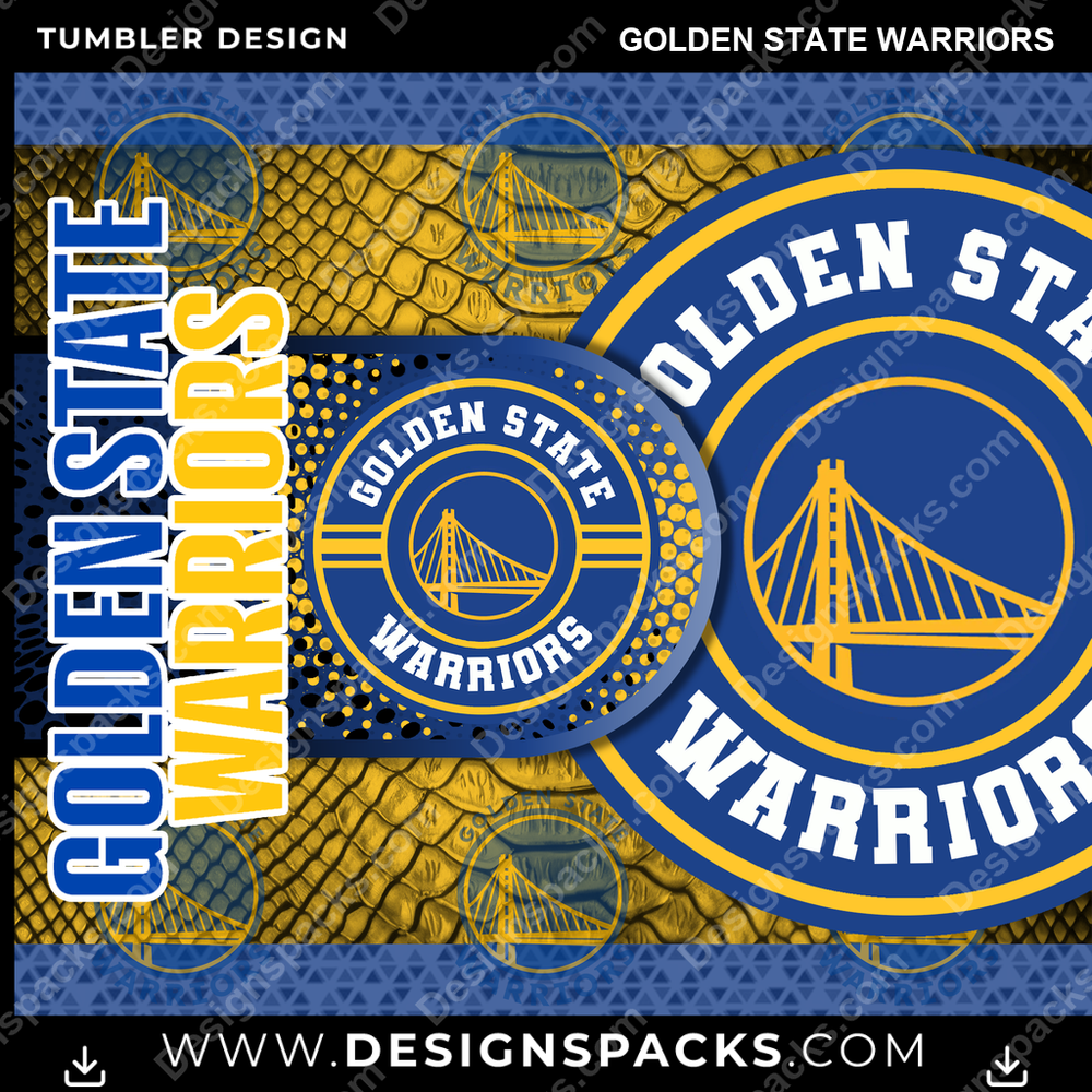 Basketball Hyper Golden State Warriors Tumbler Digital Wrap Design