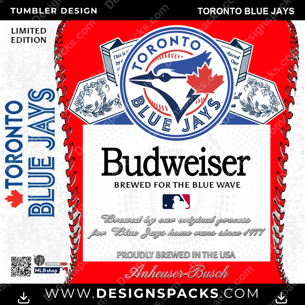 Baseball Bud Toronto Blue Jays Tumbler Digital Wrap Design
