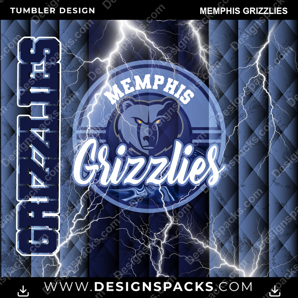 Basketball Diamond Memphis Grizzlies Tumbler Digital Wrap Design