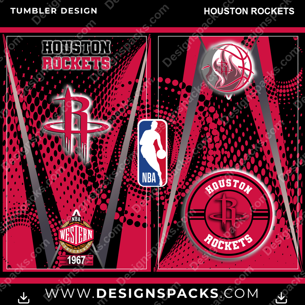 Basketball Team Logo Houston Rockets Tumbler Digital Wrap Design