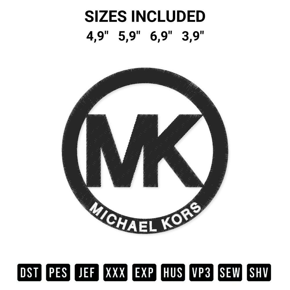 Stitch like a pro with the Michael Kors Logo 3 Embroidery Design embroidery pattern from Designspacks.com. High-quality digital machine embroidery file. Available sizes: 4,9", 5,9", 6,9", 3,9".