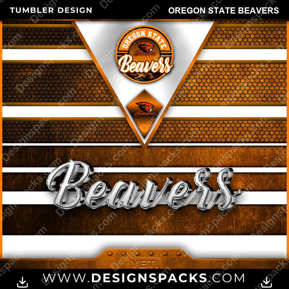 College Sport YETI Oregon State Beavers Tumbler Digital Wrap Design