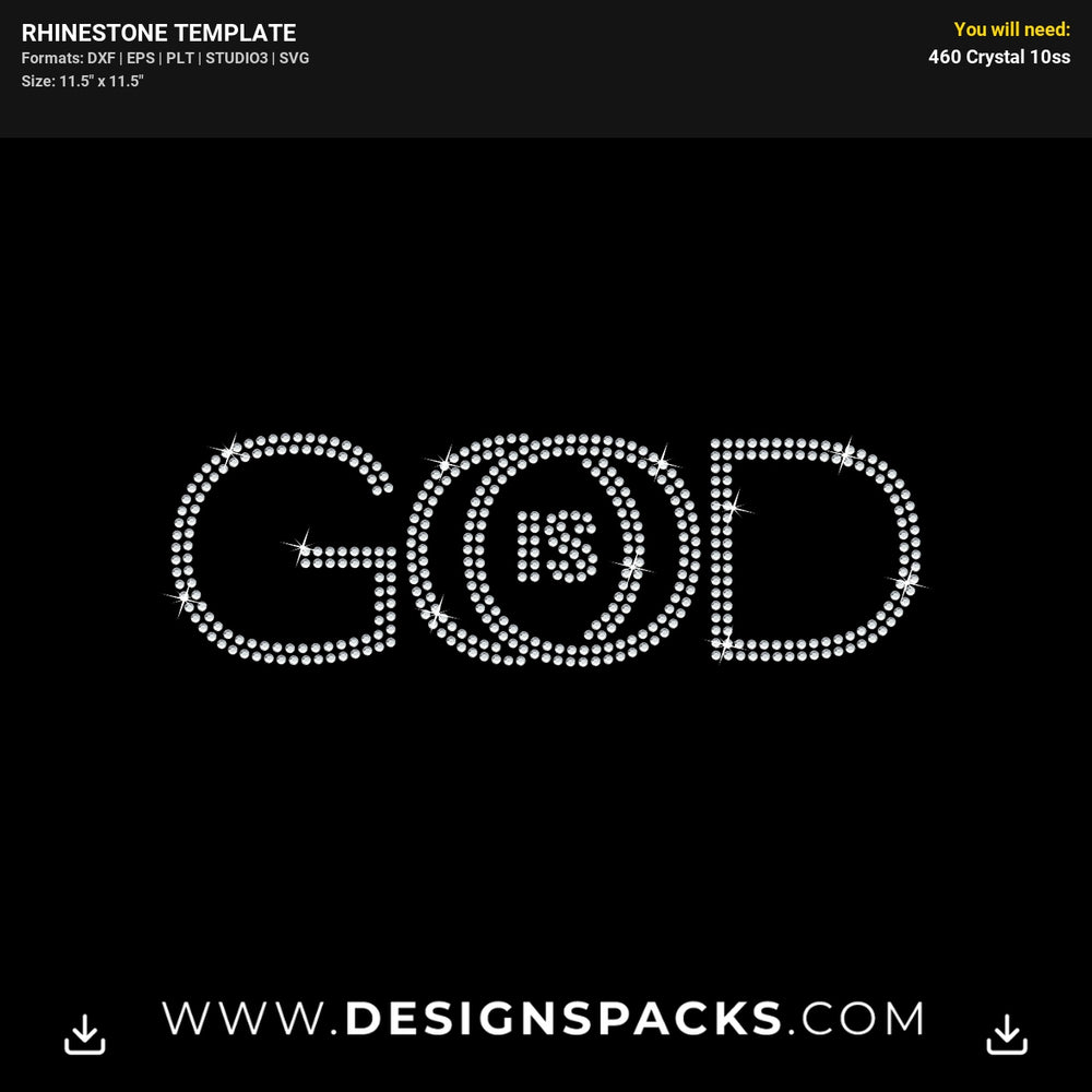 God Is Good Always Rhinestone Digital Template