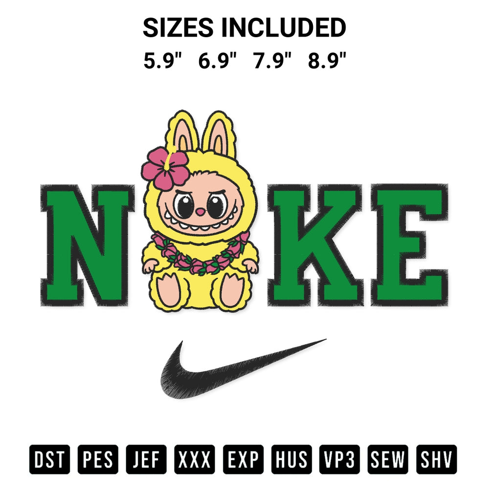 Elevate your next project with our Nike Floral Laurel Labubu Embroidery Design embroidery file. Shop high-quality digital patterns instantly at Designspacks.com. Available sizes: 5.9", 6.9", 7.9", 8.9".