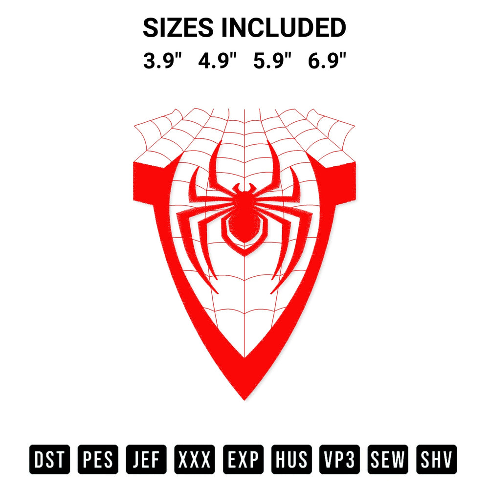 Transform your fabrics with the Miles Morales Spider Man Embroidery Design embroidery design. Instant access to premium digitized patterns at Designspacks.com. Available sizes: 3.9", 4.9", 5.9", 6.9".