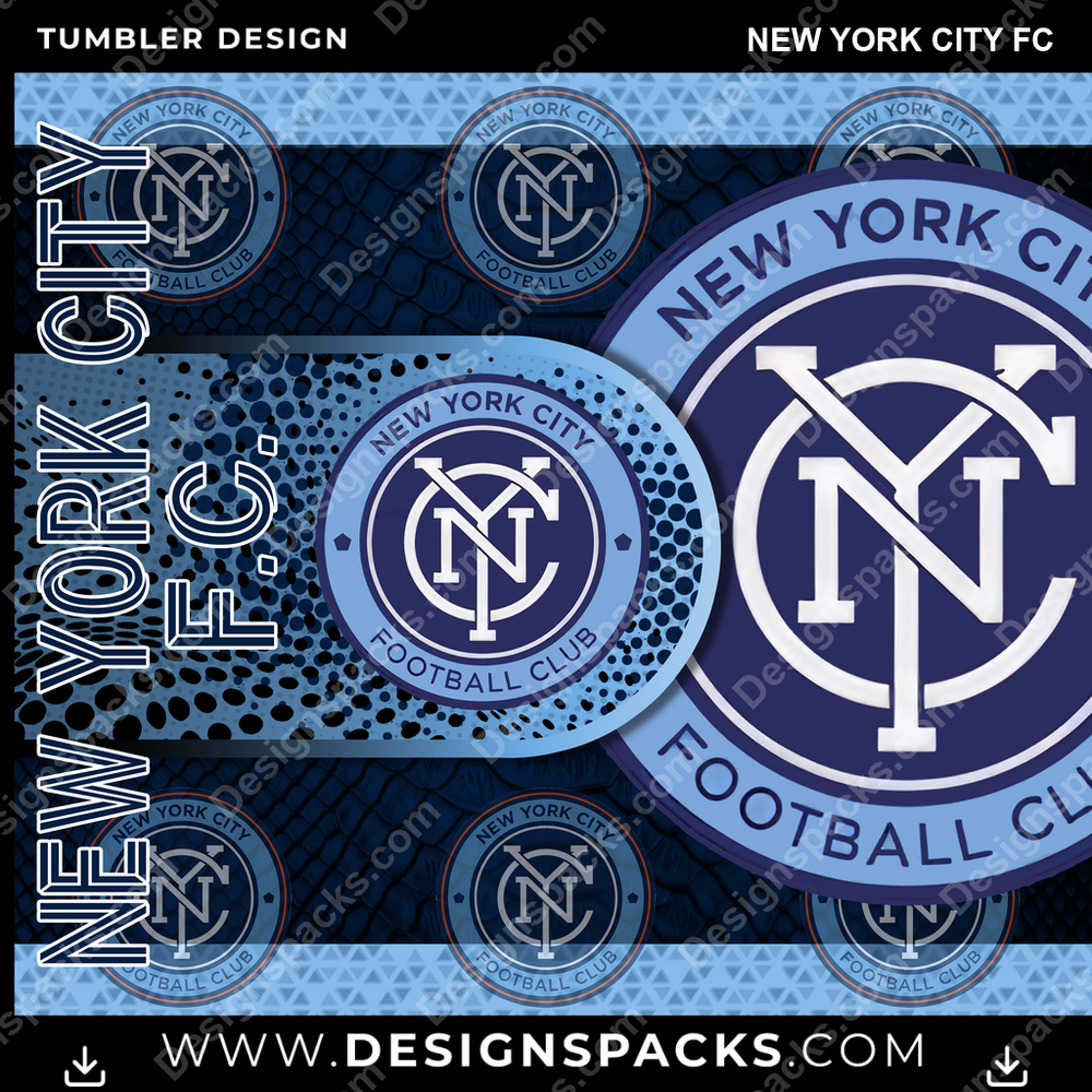 Soccer Hyper New York City FC MLS Soccer Tumbler Digital Wrap Design Download
