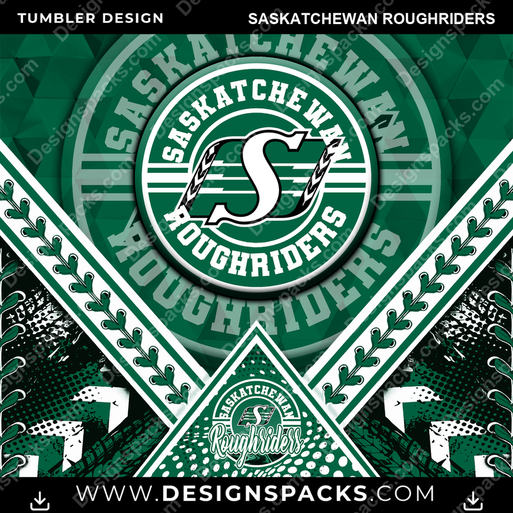 Canada Football Diamond Saskatchewan Roughriders Tumbler Digital Wrap Design