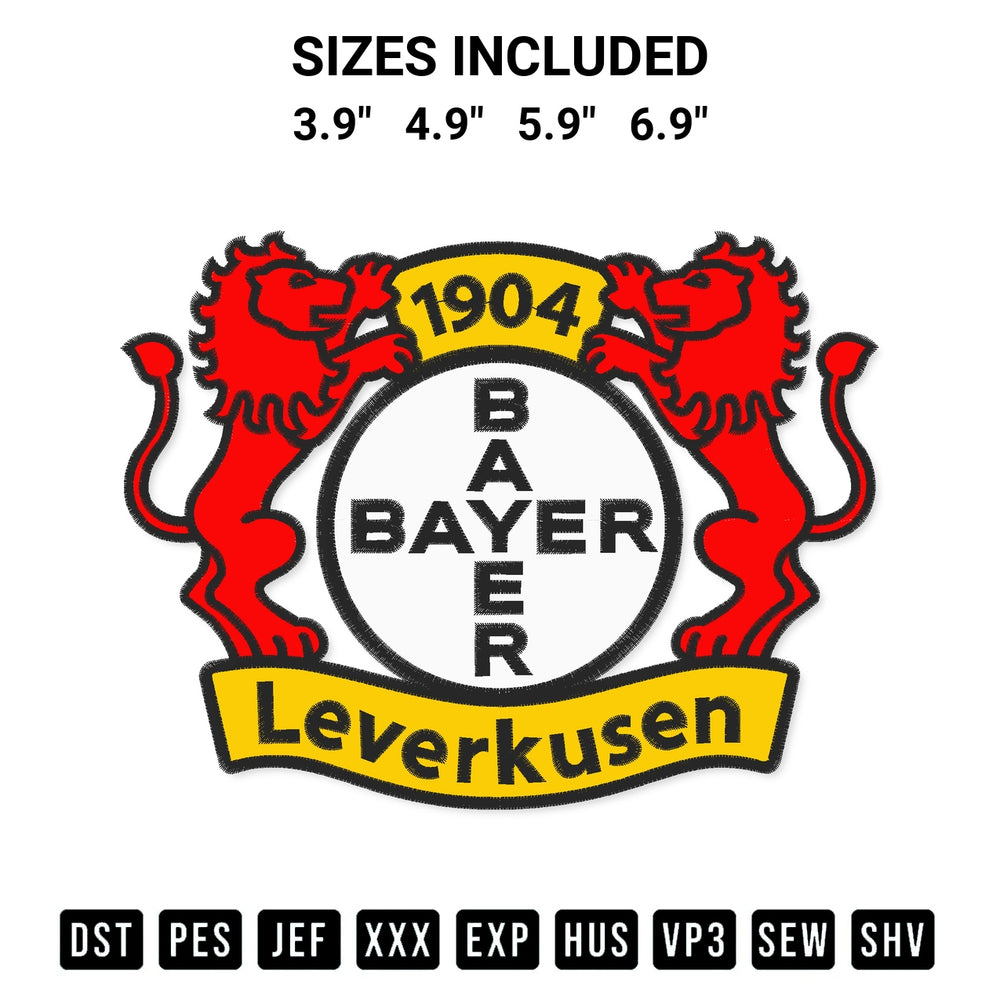 Looking for the perfect pattern? Download the Fc Bayer 04 Leverkusen Logo Embroidery Design embroidery design today at Designspacks.com. Crisp, clean stitching guaranteed. Available sizes: 3.9", 4.9", 5.9", 6.9".