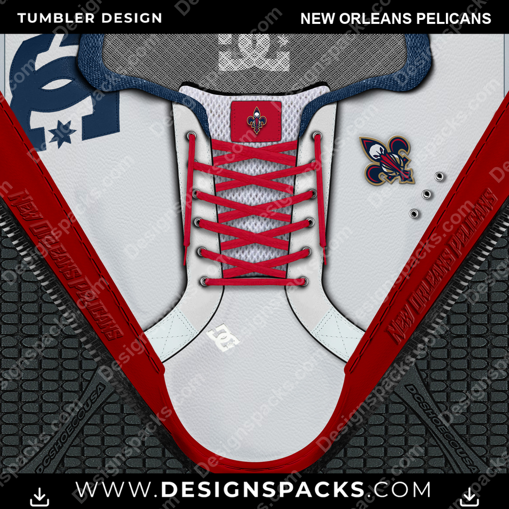 Basketball DC Sneaker New Orleans Pelicans NBA Basketball Tumbler Digital Wrap Design Download