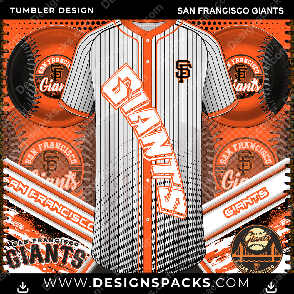 Baseball BB Jersey San Francisco Giants Tumbler Digital Wrap Design