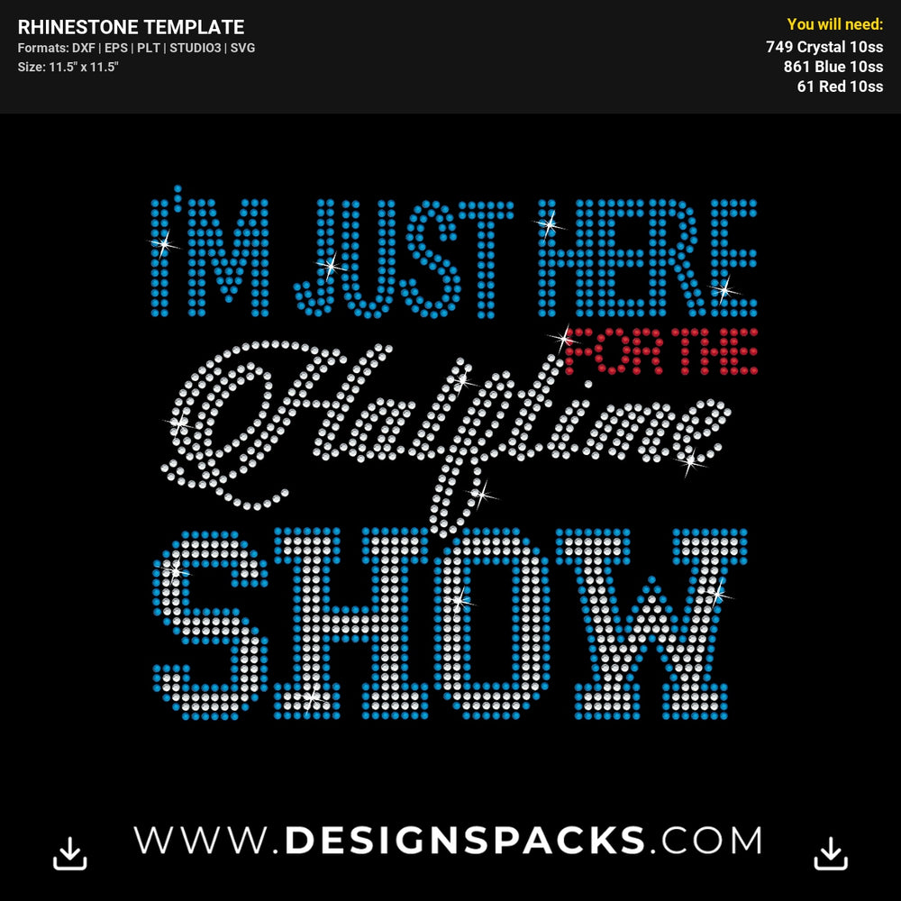 Halftime Show Super Bowl Rhinestone Digital Template