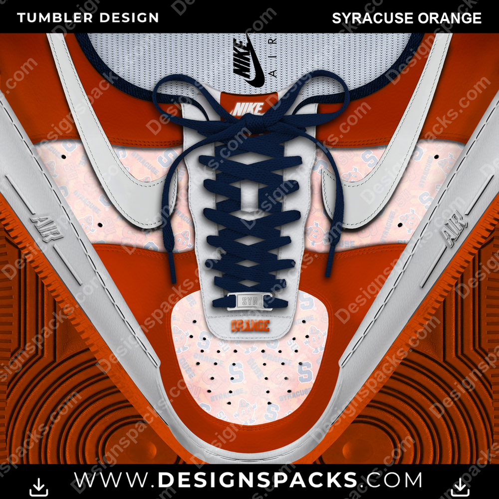 College Sport Nike AF1 Laces Syracuse Orange NCAA College Sport Tumbler Digital Wrap Design Download