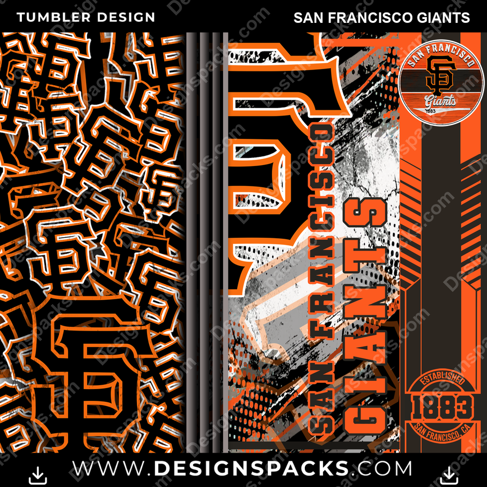 Baseball Sports San Francisco Giants Tumbler Digital Wrap Design