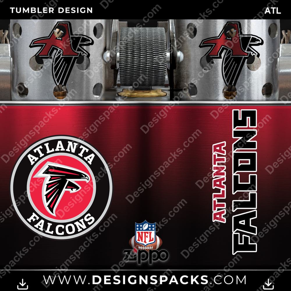 Football Zippo Lighter ATL Tumbler Digital Wrap Design