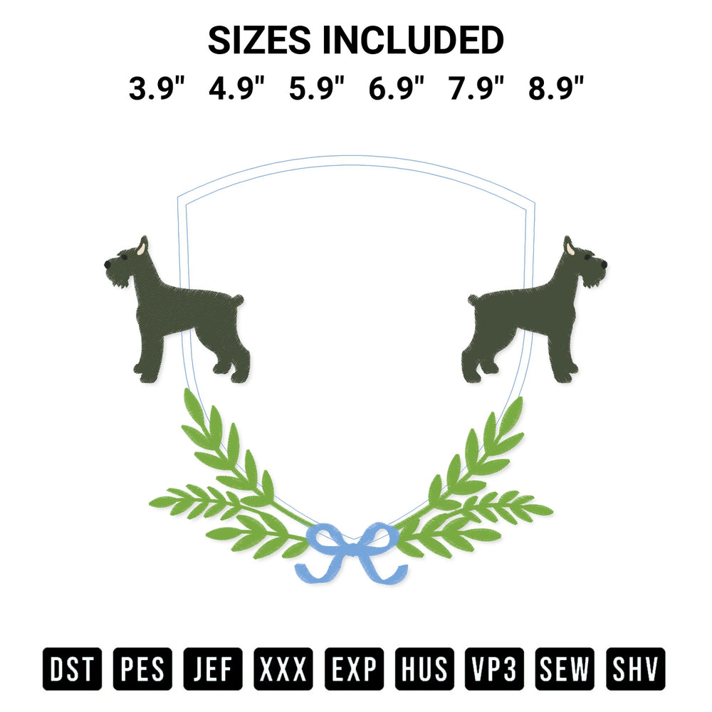 Get the Giant Schnauzer Dog Frame Embroidery Design embroidery design for your custom crafts! Premium digitized files available for instant download at Designspacks.com. Available sizes: 3.9", 4.9", 5.9", 6.9", 7.9", 8.9".