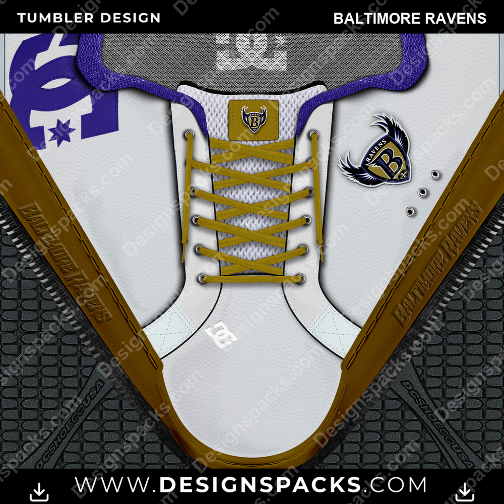 Football DC Sneaker Baltimore Ravens Tumbler Digital Wrap Design
