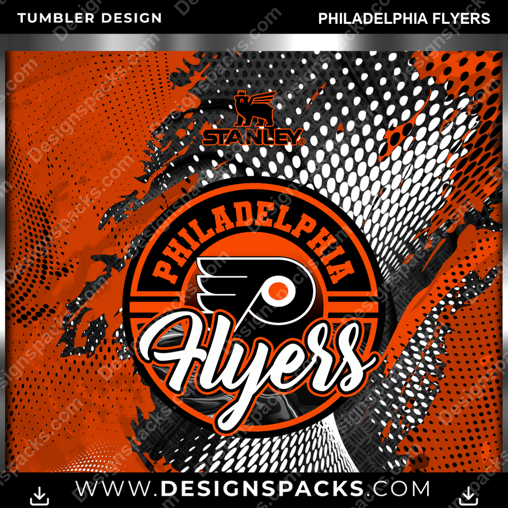 Ice Hockey Stanley Philadelphia Flyers NHL Hockey Tumbler Digital Wrap Design Download