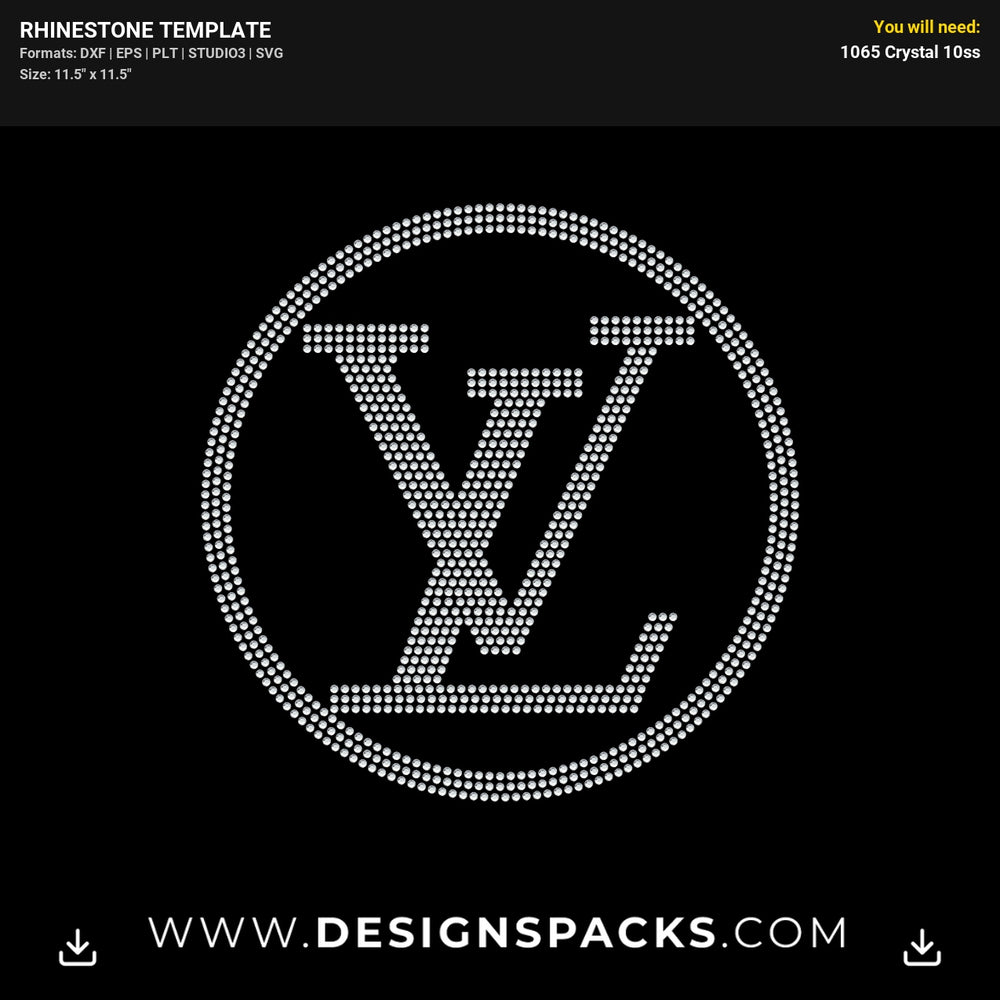 Lv Circle 9 Inches Rhinestone Digital Template