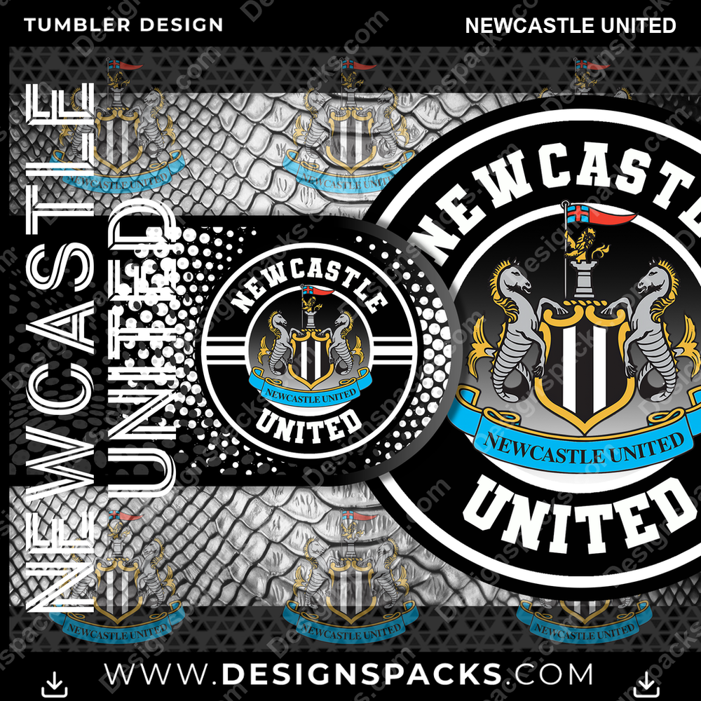 Soccer UK Hyper Newcastle United Tumbler Digital Wrap Design
