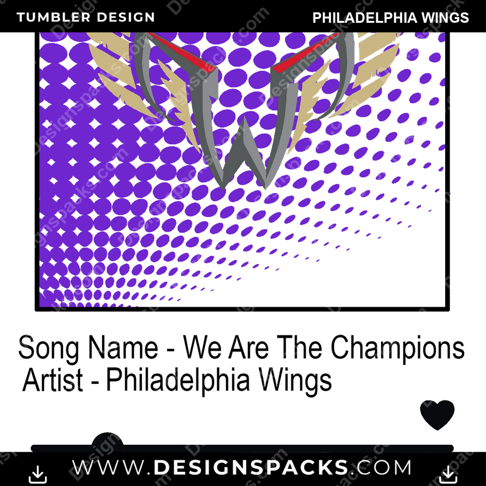 Lacrosse Playlist Philadelphia Wings Tumbler Digital Wrap Design