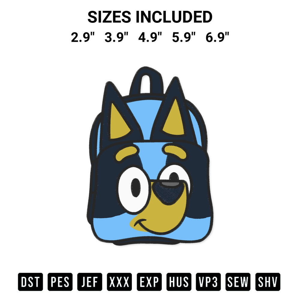 Elevate your next project with our Bluey School Backpack Embroidery Design embroidery file. Shop high-quality digital patterns instantly at Designspacks.com. Available sizes: 2.9", 3.9", 4.9", 5.9", 6.9".