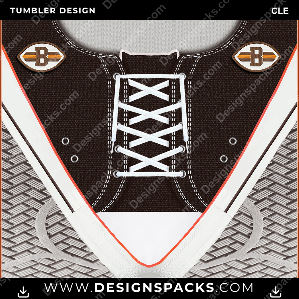 Football Converse Embroidered CLE Tumbler Digital Wrap Design