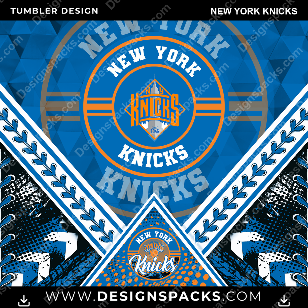 Basketball Diamond New York Knicks Tumbler Digital Wrap Design