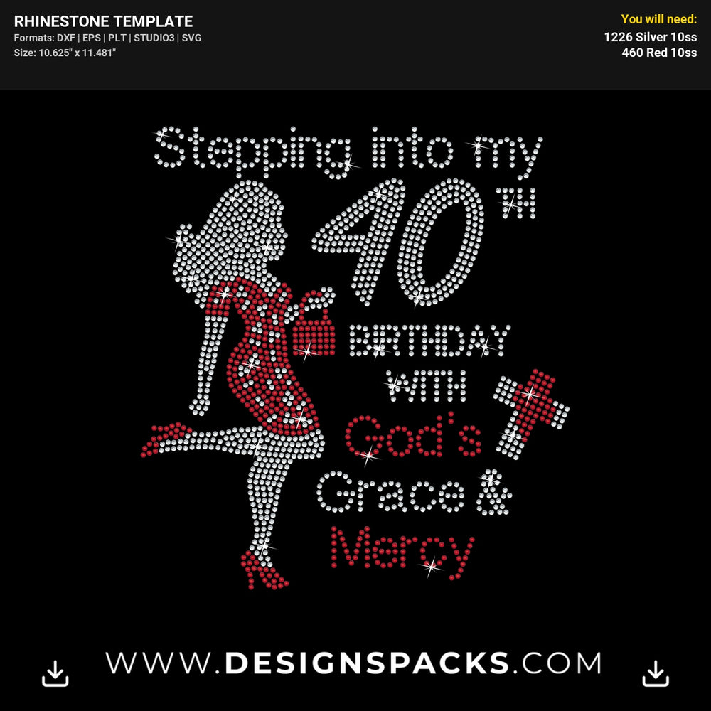 Woman Dress Purse God Grace Rhinestone Digital Template