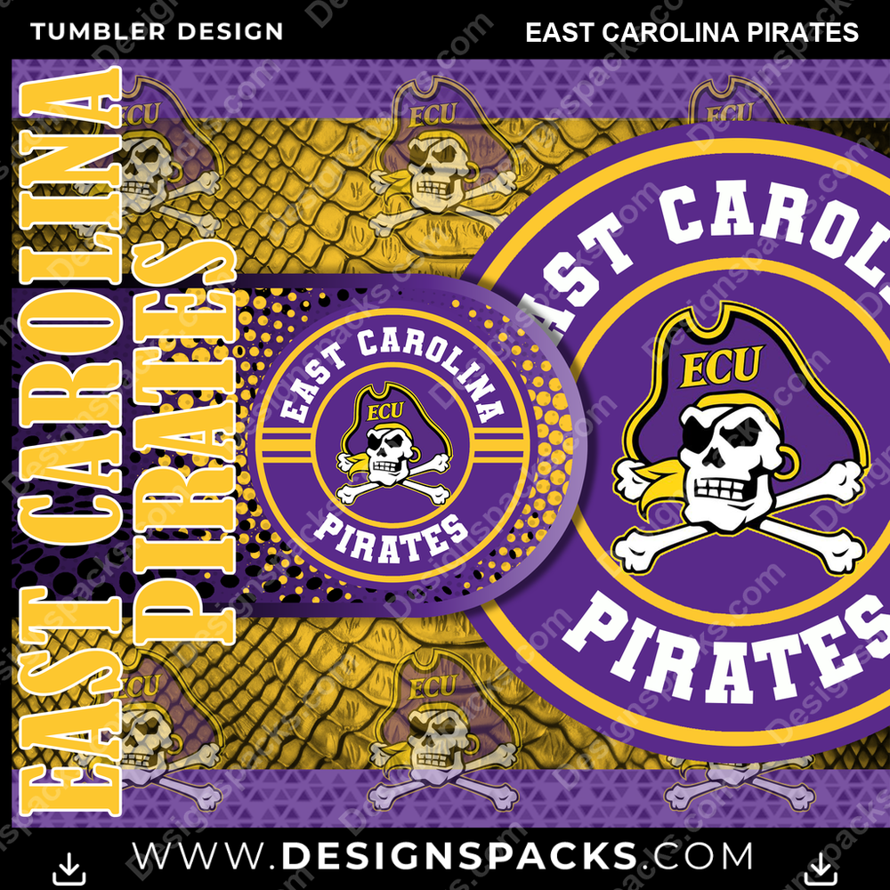 College Sport Hyper East Carolina Pirates NCAA College Sport Tumbler Digital Wrap Design Download