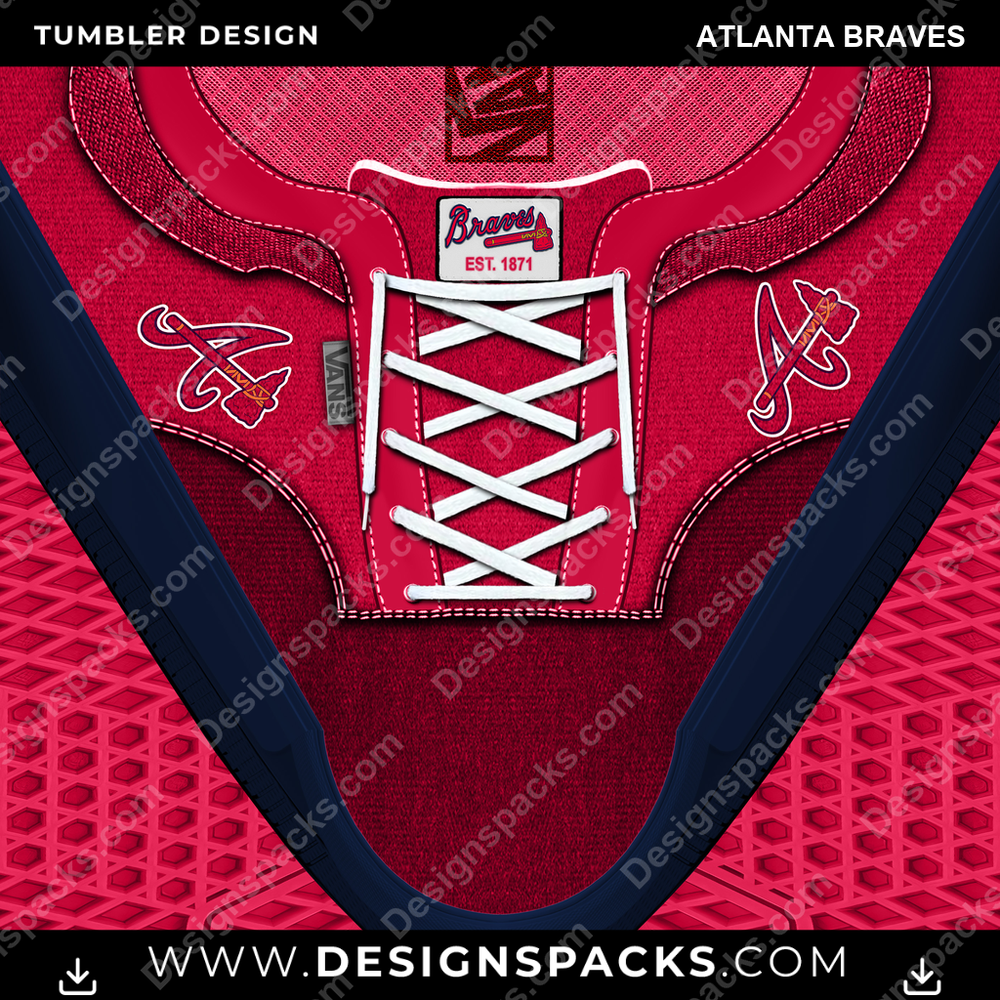 Baseball VANS Atwood DX Atlanta Braves Tumbler Digital Wrap Design