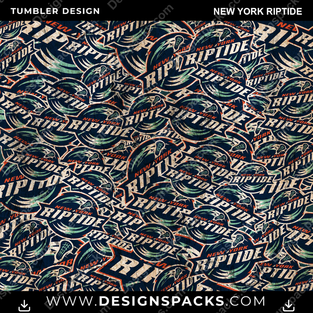 Lacrosse Logo BG New York Riptide Tumbler Digital Wrap Design