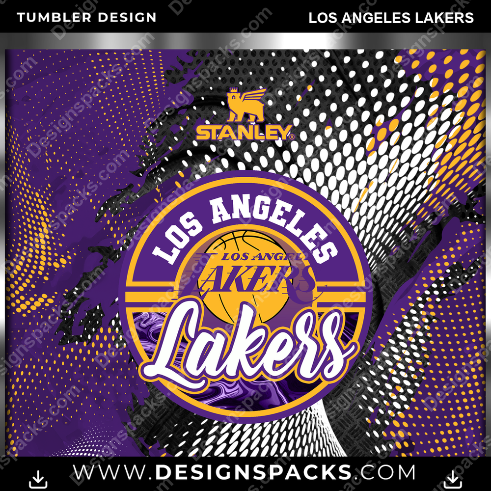 Basketball Stanley Los Angeles Lakers Tumbler Digital Wrap Design