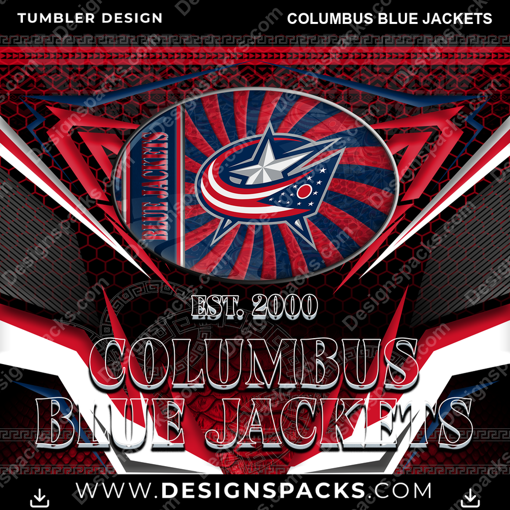 Hockey Tribal Columbus Blue Jackets NHL Hockey Tumbler Digital Wrap Design Download