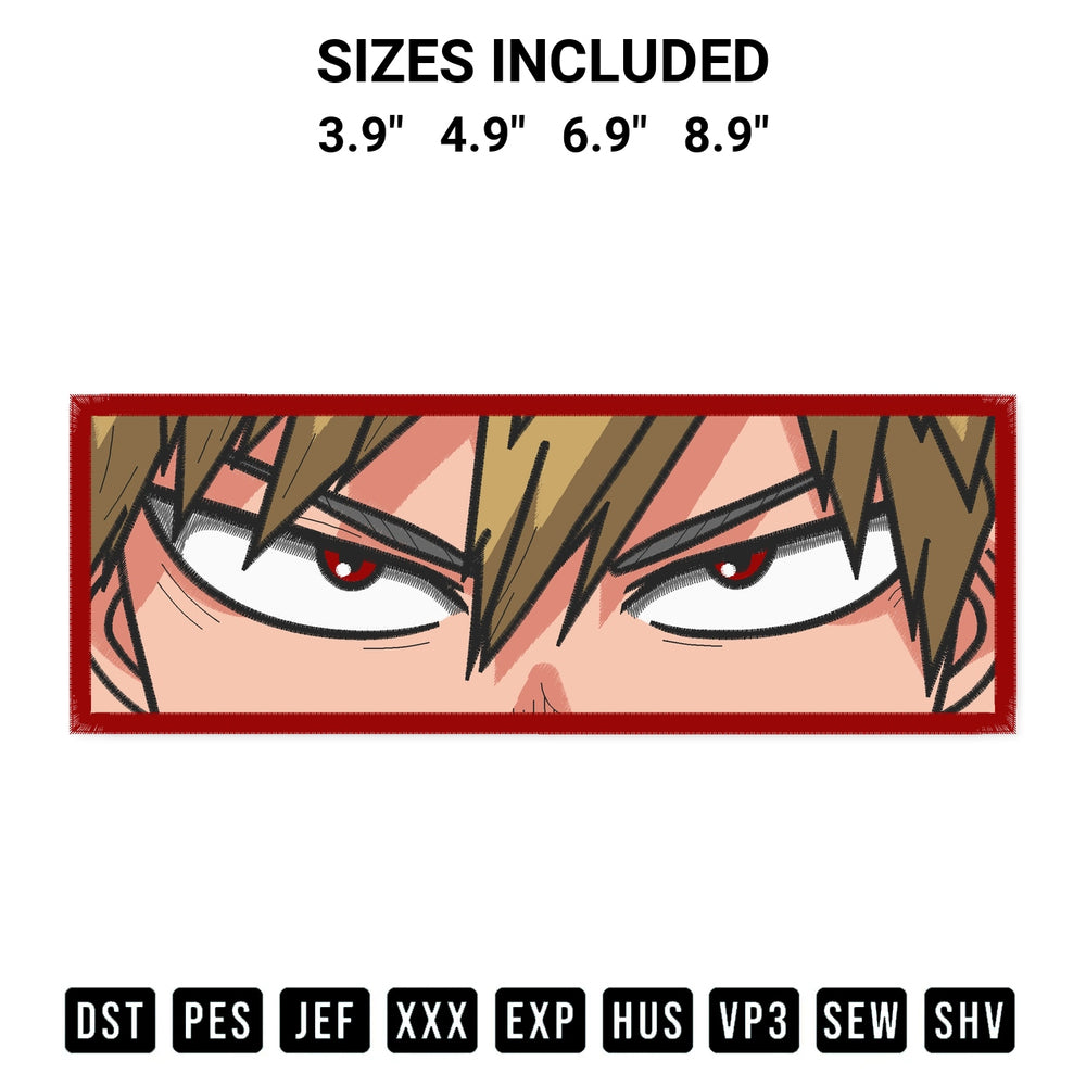 Create amazing crafts with the Katsuki Bakugo Embroidery Design embroidery file. High-quality digital download from Designspacks.com, perfect for beginners and pros. Available sizes: 3.9", 4.9", 6.9", 8.9".