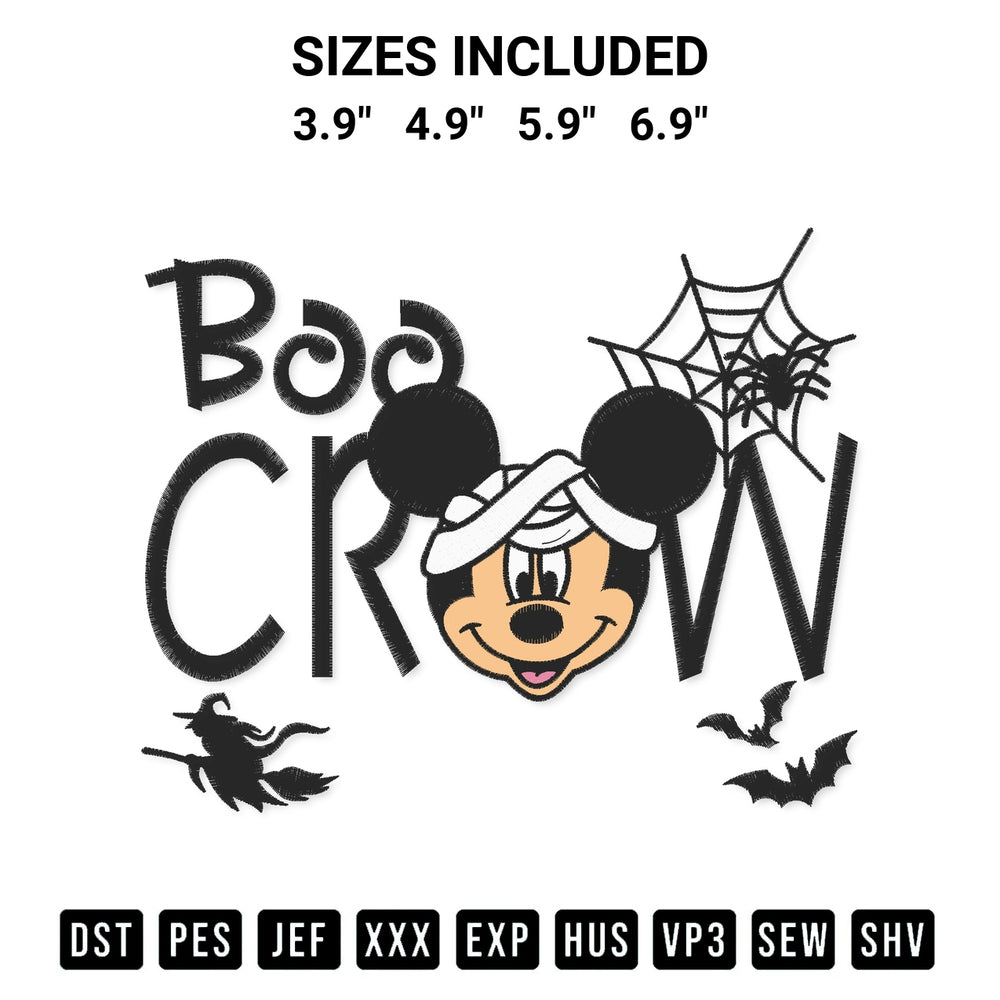 Create amazing crafts with the Mickey Boo Crew Pumpkin Embroidery Design embroidery file. High-quality digital download from Designspacks.com, perfect for beginners and pros. Available sizes: 3.9", 4.9", 5.9", 6.9".