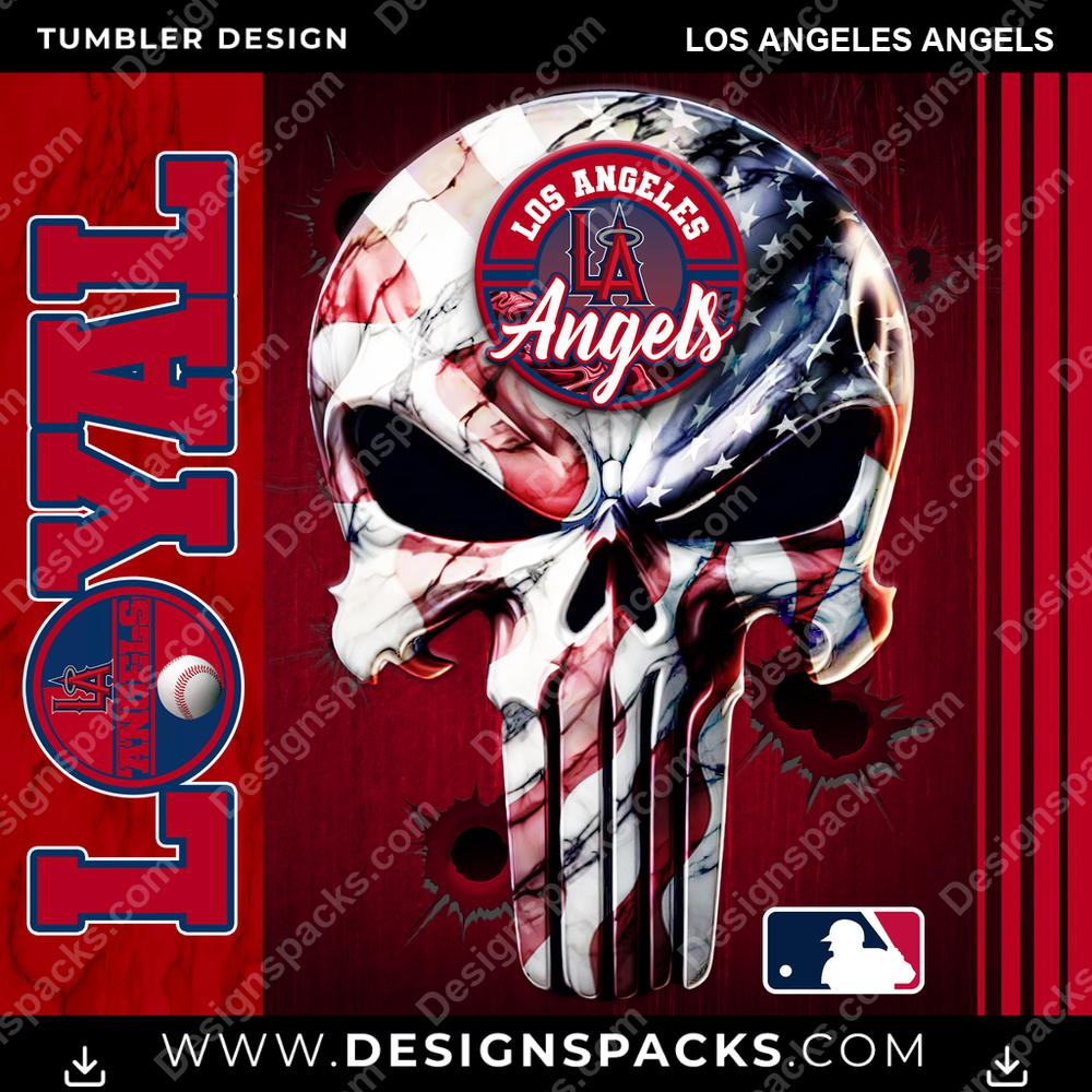 Baseball Loyal Los Angeles Angels Tumbler Digital Wrap Design