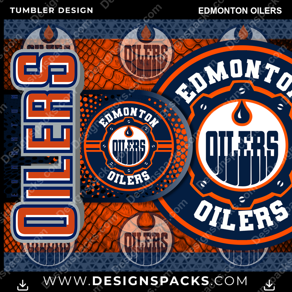 Hockey Hyper Edmonton Oilers Tumbler Digital Wrap Design