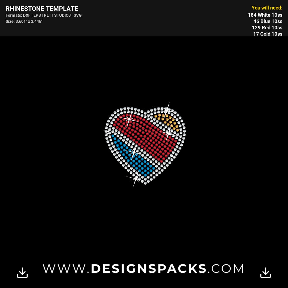 Heart  Inspired By Southwest Airlines Logo Rhinestone Digital Template