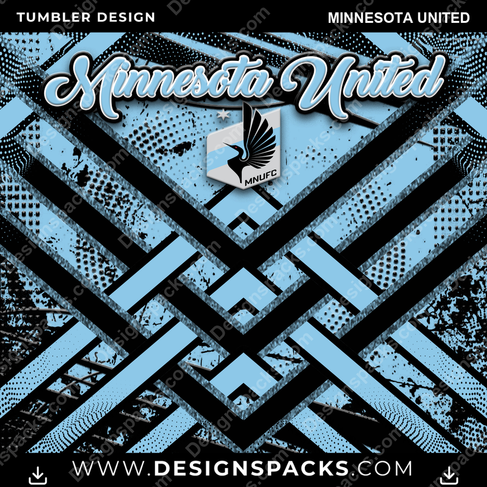 US Soccer Glitter Stripe Minnesota United Tumbler Digital Wrap Design Download