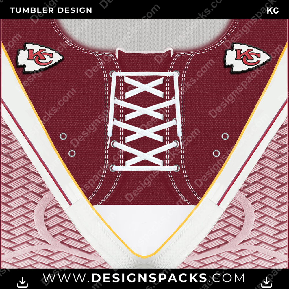 Football Converse Embroidered KC Tumbler Digital Wrap Design
