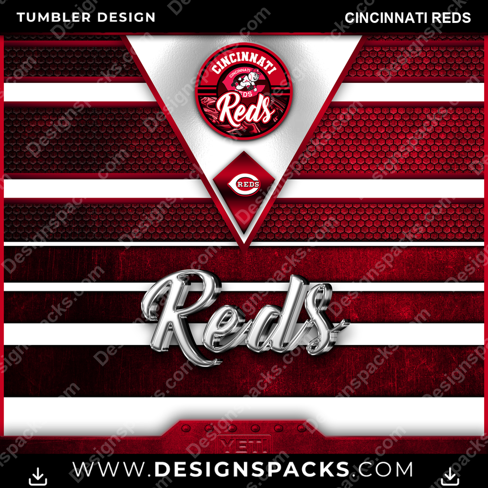 Baseball YETI Cincinnati Reds Tumbler Digital Wrap Design