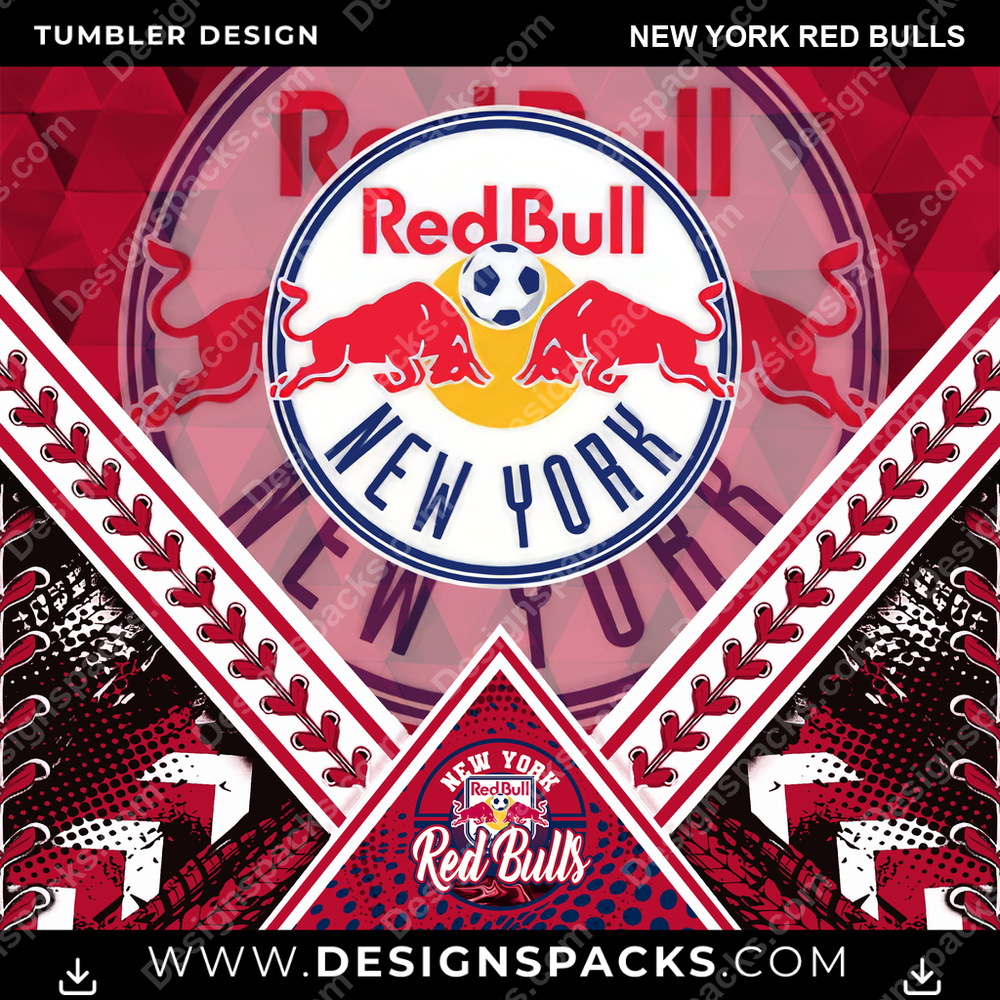 Soccer Diamond New York Red Bulls Tumbler Digital Wrap Design