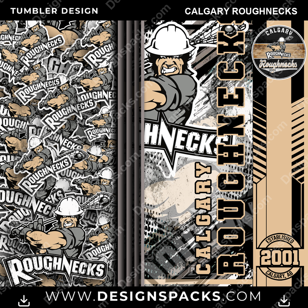 Lacrosse Sports Calgary Roughnecks Tumbler Digital Wrap Design