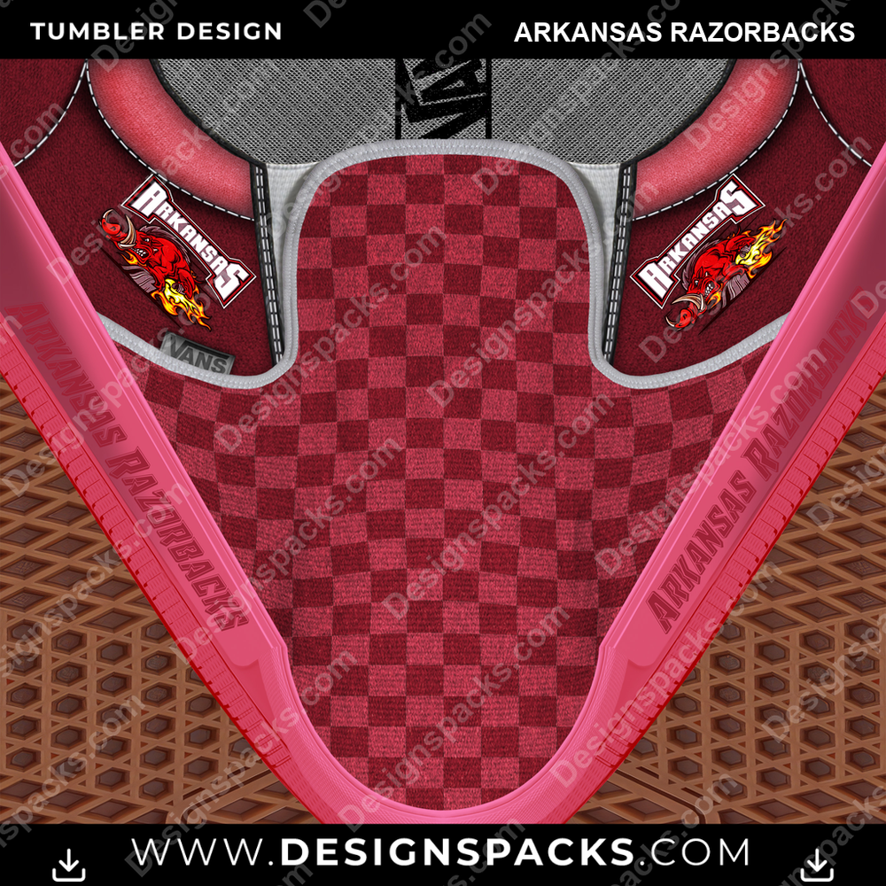 College Sport Vans Classic Arkansas Razorbacks Tumbler Digital Wrap Design