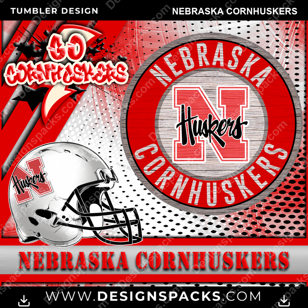 College Sport Go Team 2 Nebraska Cornhuskers Tumbler Digital Wrap Design