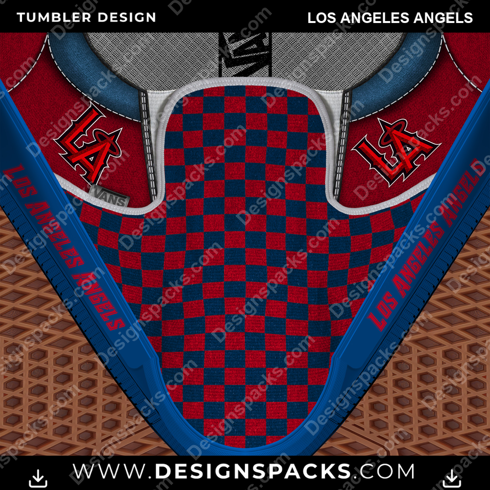 Baseball Vans Classic Los Angeles Angels Tumbler Digital Wrap Design