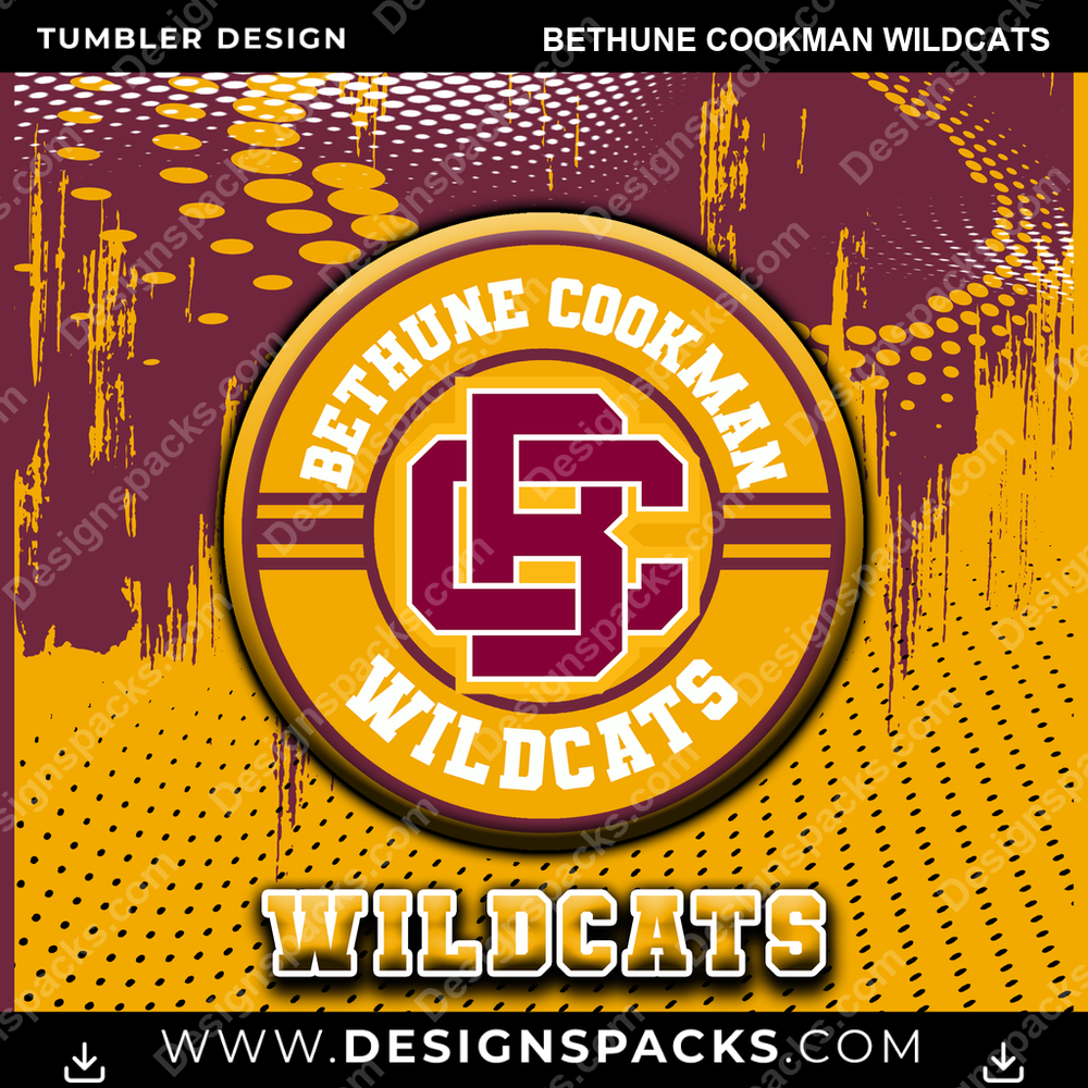 College Sport Dot Logo Bethune Cookman Wildcats NCAA College Sport Tumbler Digital Wrap Design Download
