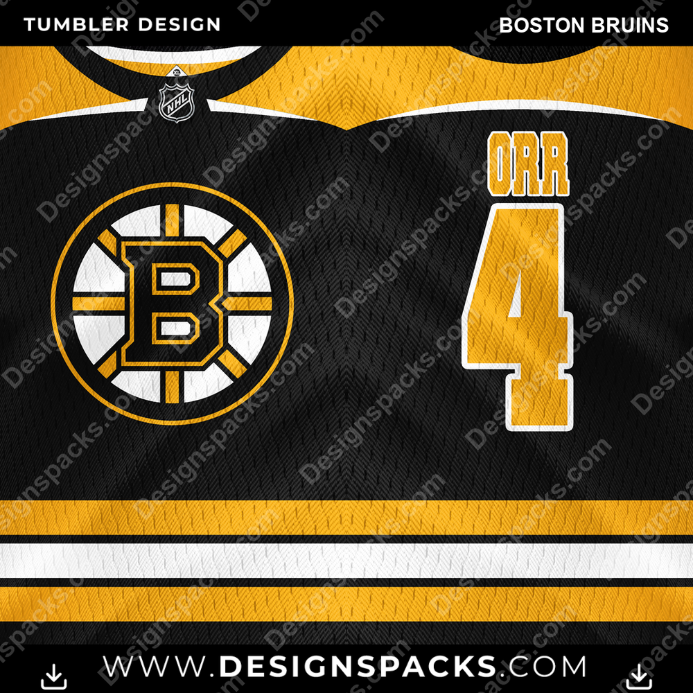 Hockey Jersey Boston Bruins Tumbler Digital Wrap Design